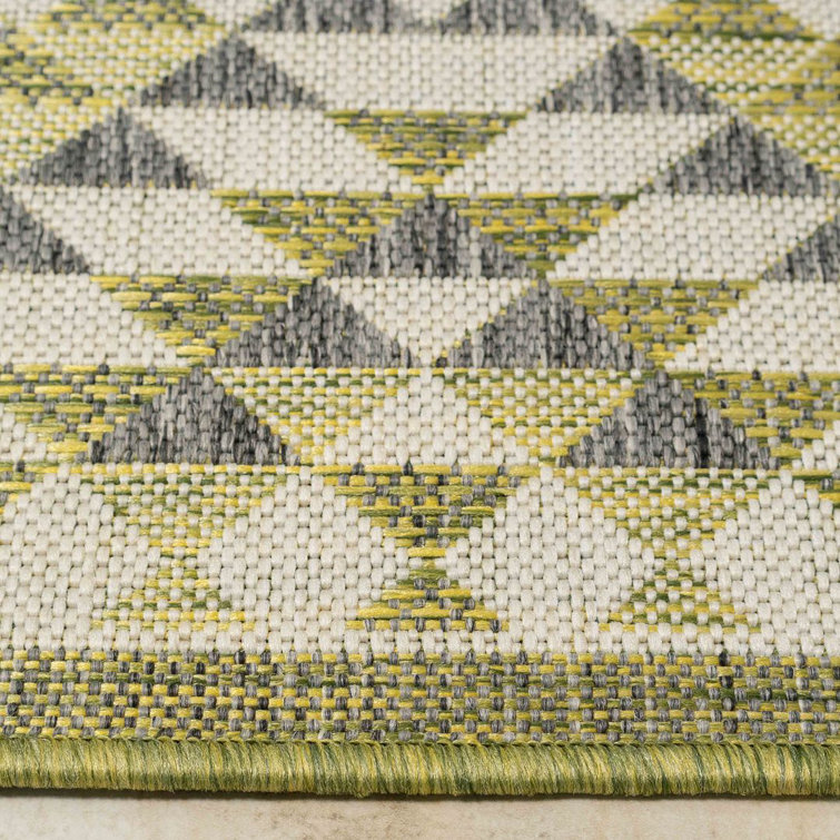 Natur Pur Tallulah Flatweave Green Rug Wayfair.co.uk